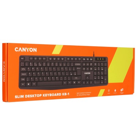 Клавиатура проводная CANYON KB-1 (CNE-CKEY01-RU) черный