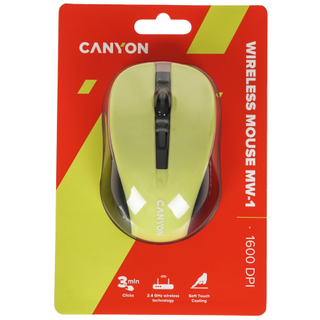Мышь беспроводная Canyon MW-1 (CNE-CMSW1Y) желтый