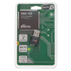 Wi-Fi адаптер RITMIX RWA-150 (RTL8811CU) черный Wi-Fi адаптер RITMIX RWA-150 (RTL8811CU) черный