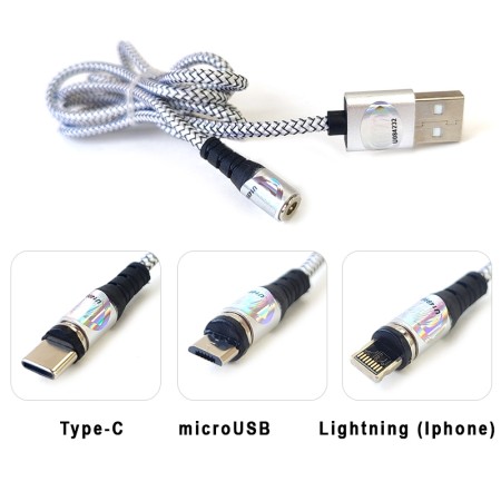 Кабель IPhone/micro USB/Type-C. ViTi UMag3in1 (AGV-0749) 1м белый