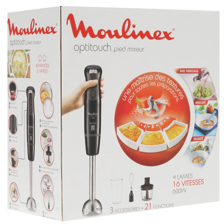 Блендер погружной Moulinex Optitouch DD833810 черный