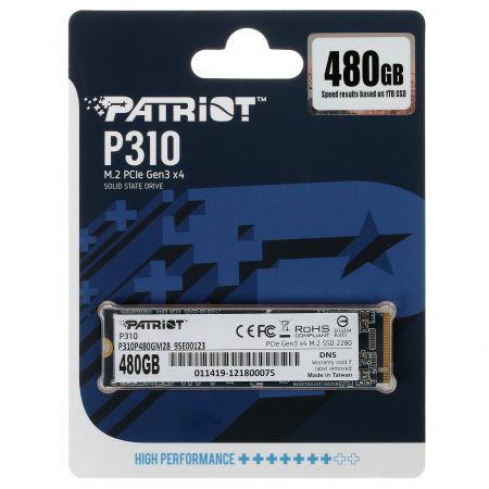 480 ГБ SSD диск Patriot P310 (P310P480GM28) черный