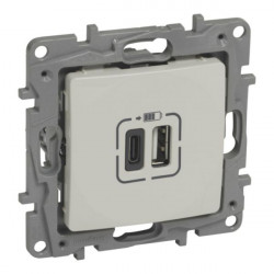 Сетевая розетка Legrand Niloe (764697) 2-port серый Сетевая розетка Legrand Niloe (764697) 2-port серый