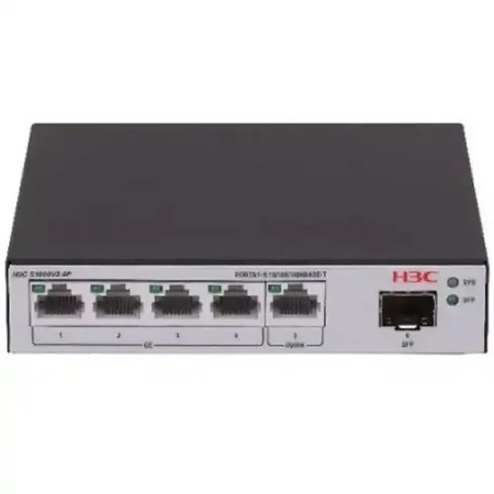 Коммутатор H3C LS-1600V2-6P-HPWR-GL черный