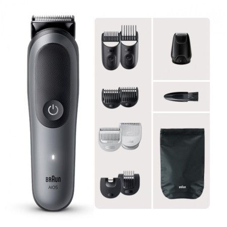 Триммер для бороды, волос и тела Braun AIO5560 серый