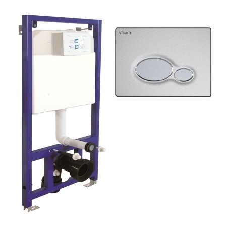 Инсталляция для унитаза Visam EX-112-001 с кнопкой смыва (EX-112-001+ EX-231-017) синий, черный