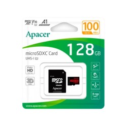 128 ГБ Карта памяти Apacer R100 microSDXC (AP128GMCSX10UB-RA) черный + адаптер