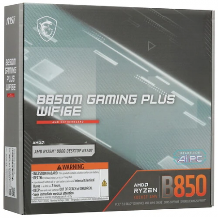 Материнская плата MSI B850M GAMING PLUS WIFI6E белый
