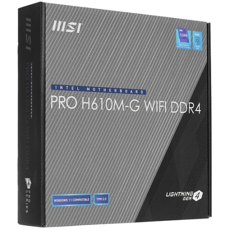 Материнская плата MSI PRO H610M-G WIFI DDR4 черный