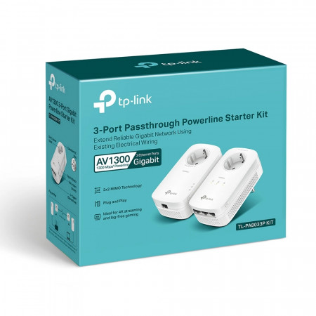 Сетевой адаптер Powerline Tp-Link TL-PA8033P KIT белый Сетевой адаптер Powerline Tp-Link TL-PA8033P KIT белый