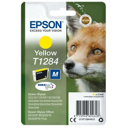 Картридж лазерный Epson T1284 (C13T12844011) желтый (без чипа)