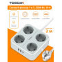Сетевой фильтр Tessan TS-302-C 4 серый 2м