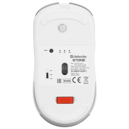 Мышь беспроводная + проводная Defender Stone GM-551 (52554) белый Мышь беспроводная + проводная Defender Stone GM-551 (52554) белый