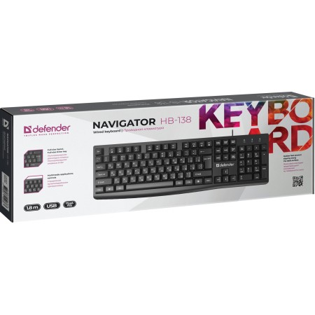 Клавиатура проводная Defender Navigator HB-138 (45138) черный