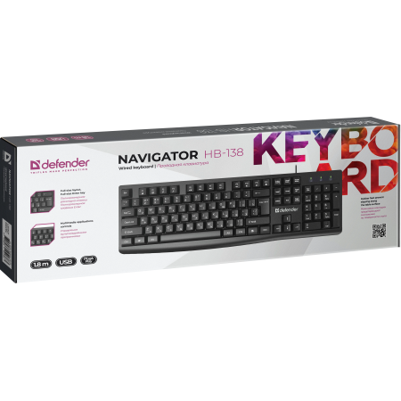 Клавиатура проводная Defender Navigator HB-138 (45138) черный