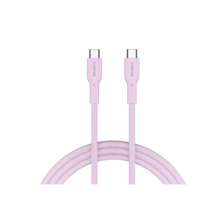 Кабель USB Type-C - USB Type-C Canyon OnWire 60CL (CND-CCAP60AB10PK) 1 м розовый