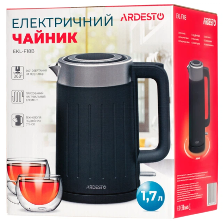 Электрический чайник Ardesto EKL-F18B черный
