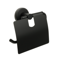 Бумагодержатель с крышкой Fixsen Comfort Black FX-86010 черный