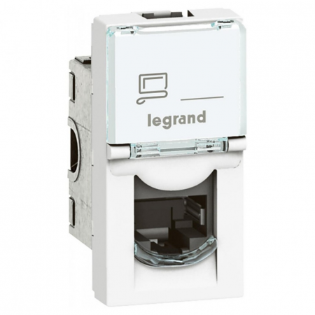 Информационная розетка Legrand 076573 MOSAIC RJ45 Белый