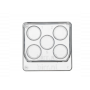 Лабораторный прибор Square 5 well dish, per 6 - 30x6/box Прозрачный