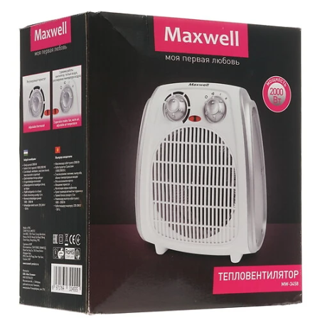 Тепловентилятор Maxwell MW-3458 белый