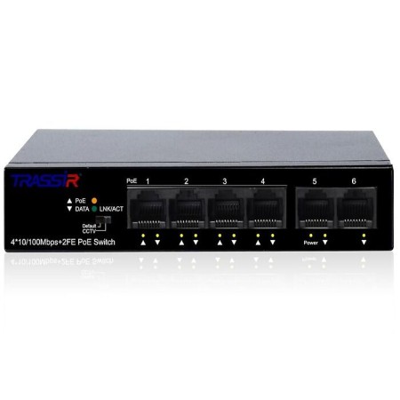Коммутатор TRASSIR TR-NS1106-60-4POE черный