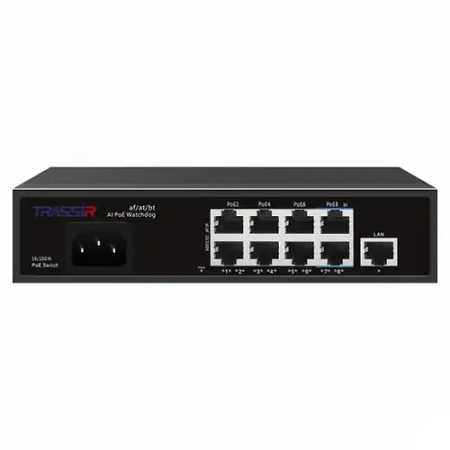 Коммутатор TRASSIR TR-NS1109-120-8PoE черный