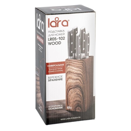 Подставка для ножей Lara LR05-102 Wood коричневый