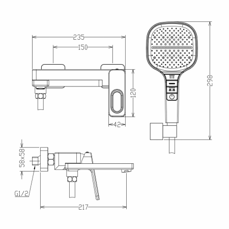 Смеситель для ванны Raglo R51.30 хром