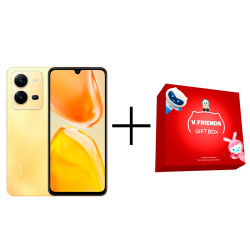 Смартфон Vivo V25E 8/128 ГБ золотистый (Sunrise Gold) + Vivo Gift Box Small красный (Red)