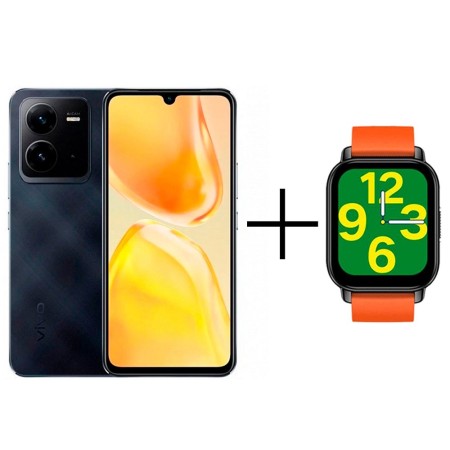 Смартфон Vivo V25 8/256 ГБ черный (Diamond Black) + Смарт часы Vivo Zeblaze Btalk Smart Watch оранжевый (Orange)