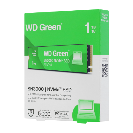 1 ТБ SSD диск Western Digital Green SN3000 (WDS100T4G0E) зеленый