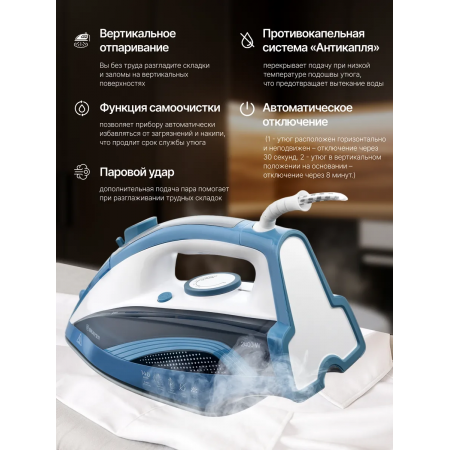 Утюг BRAYER 4002BR синий Утюг BRAYER 4002BR синий