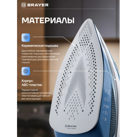 Утюг BRAYER 4002BR синий Утюг BRAYER 4002BR синий