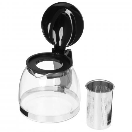 Чайник заварочный с ситечком Lara LR06-20 Black 1.25 л прозрачный Чайник заварочный с ситечком Lara LR06-20 Black 1.25 л прозрачный