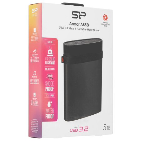 5 ТБ Внешний жесткий диск Silicon Power Armor A85B (SP050TBPHD85BS3K) черный