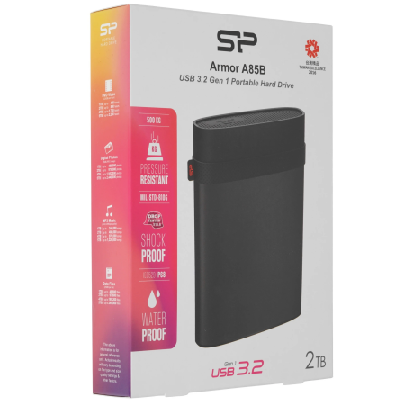 2 ТБ Внешний жесткий диск Silicon Power Armor A85B (SP020TBPHD85BS3K) черный