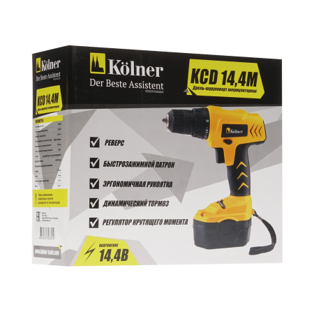 Дрель-шуруповерт Kolner KCD 14.4М желтый