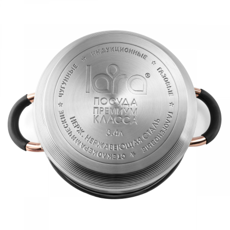 Набор посуды Lara Black and Rose LR02-116 серебристый