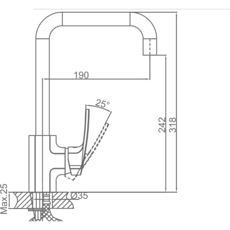 Смеситель для кухонной мойки CALORIE 1424B34B (11728) хром