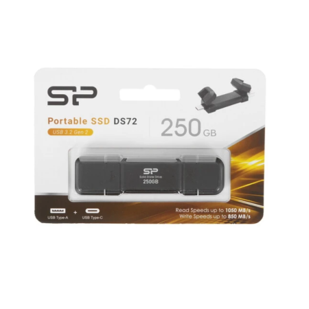 250 ГБ Внешний SSD Silicon Power DS72 (SP250GBUC3S72V1K) черный