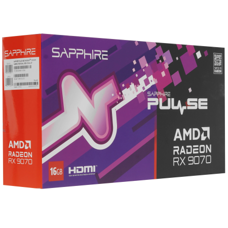 Видеокарта Sapphire AMD Radeon RX 9070 PULSE (11349-03-20G) 16 Гб черный