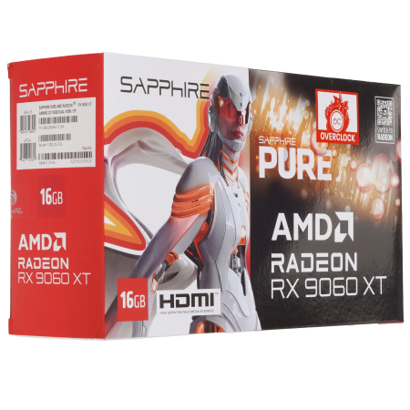 Видеокарта Sapphire AMD Radeon 9060 XT PURE OC (11350-02-20G) 16 Гб белый