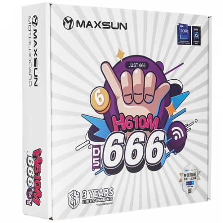 Материнская плата MAXSUN H610 666 WIFI6 D5 черный