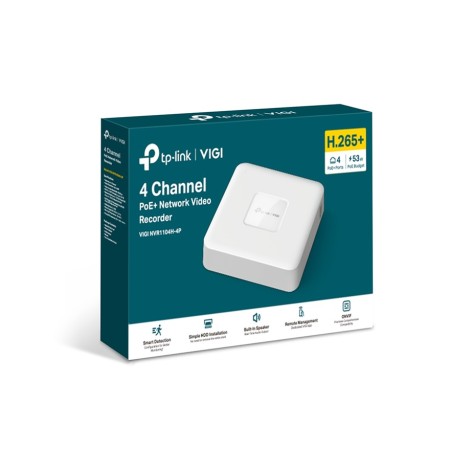 4-канальный IP-видеорегистратор TP-Link VIGI NVR1104H-4P белый