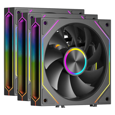 Комплект вентиляторов PCCooler F3 X120 ARGB BK 3IN1 3 шт черный