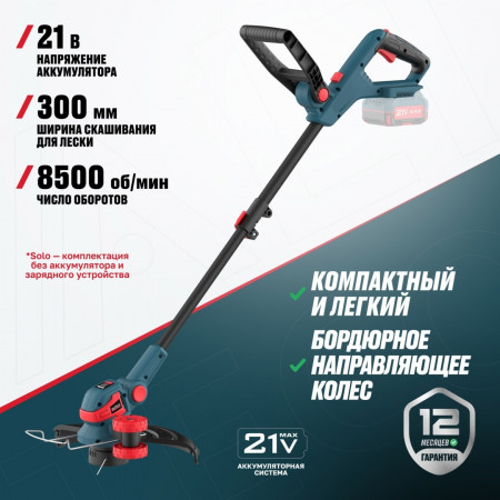 Триммер аккумуляторный ALTECO CT 21-30 Solo зеленый (С АККУМУЛЯТОРАМИ)