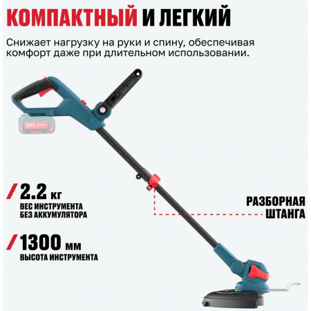Триммер аккумуляторный ALTECO CT 21-30 Solo зеленый (С АККУМУЛЯТОРАМИ)