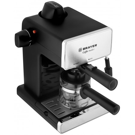 Кофеварка рожковая BRAYER BR1103 серебристый, черный