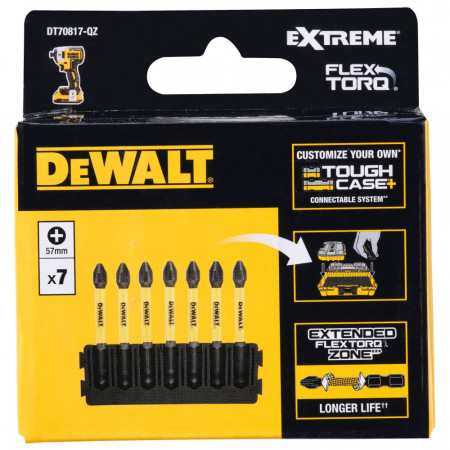 Бита DeWALT "EXTREME" FLEXTORQ 57мм 7шт. (DT70820-QZ) черный Бита DeWALT "EXTREME" FLEXTORQ 57мм 7шт. (DT70820-QZ) черный